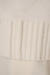 Fabiana Filippi Virgin Wool Knit Cropped Turtleneck Pullover in Ivory Vancouver. Shop Online or in Store.