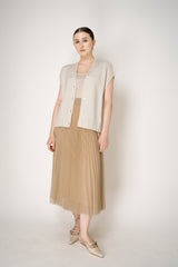 Fabiana Filippi Virgin Wool Knit V-neck Vest in Ivory Vancouver. Shop Online or in Store.