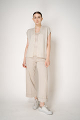 Fabiana Filippi Virgin Wool Knit V-neck Vest in Ivory Vancouver. Shop Online or in Store.