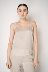 Fabiana Filippi Viscose Blend Sateen Cami in Vanilla Vancouver. Shop Online or in Store.