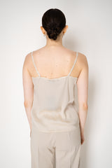 Fabiana Filippi Viscose Blend Sateen Cami in Vanilla Vancouver. Shop Online or in Store.