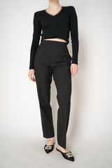 Fabiana Filippi Viscose Blend Tapered Trousers in Black Vancouver. Shop Online or in Store.
