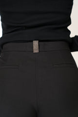 Fabiana Filippi Viscose Blend Tapered Trousers in Black Vancouver. Shop Online or in Store.