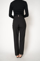 Fabiana Filippi Viscose Blend Tapered Trousers in Black Vancouver. Shop Online or in Store.