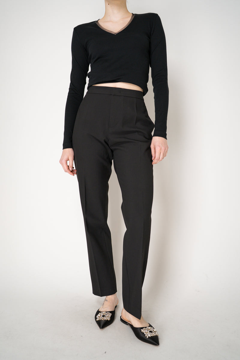 Fabiana Filippi Viscose Blend Tapered Trousers in Black Vancouver. Shop Online or in Store.