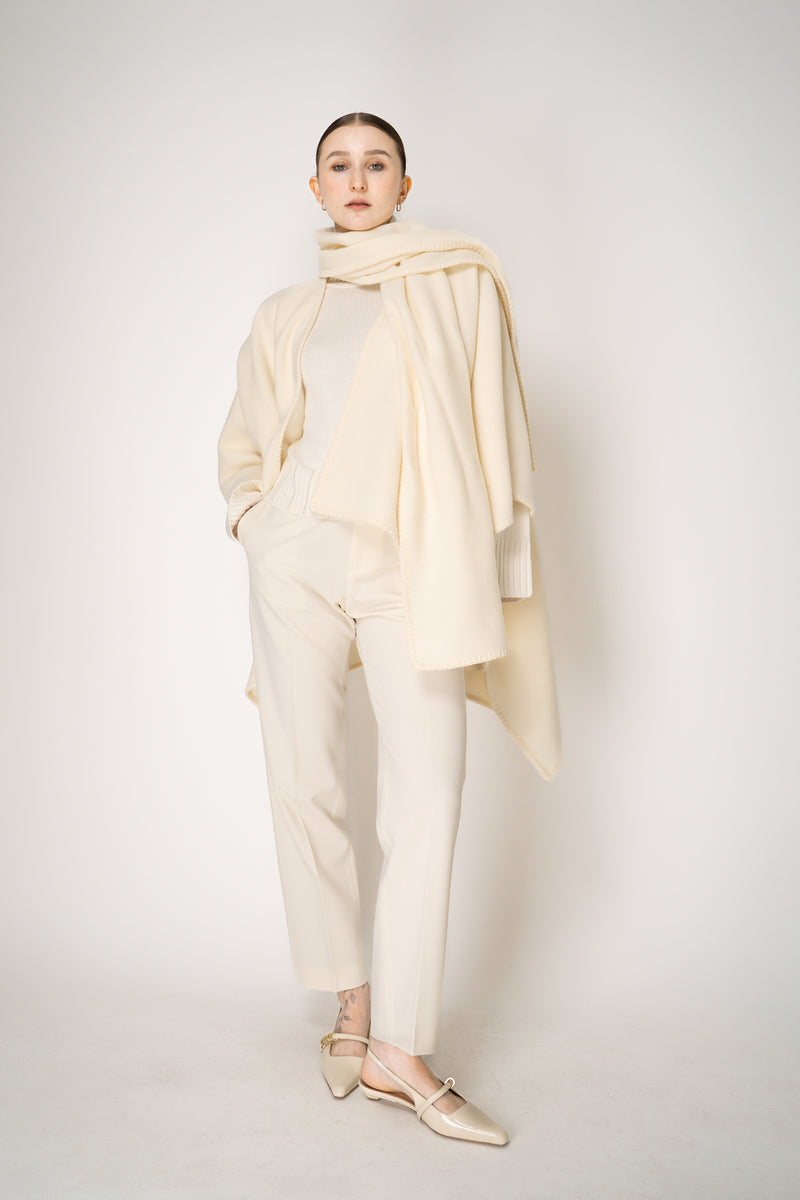 Fabiana Filippi Viscose Blend Taped Trousers in Ivory Vancouver. Shop Online or in Store.