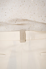 Fabiana Filippi Viscose Blend Taped Trousers in Ivory Vancouver. Shop Online or in Store.