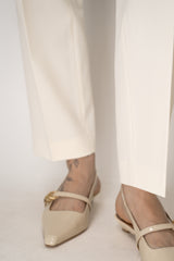 Fabiana Filippi Viscose Blend Taped Trousers in Ivory Vancouver. Shop Online or in Store.