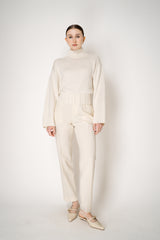 Fabiana Filippi Viscose Blend Taped Trousers in Ivory Vancouver. Shop Online or in Store.
