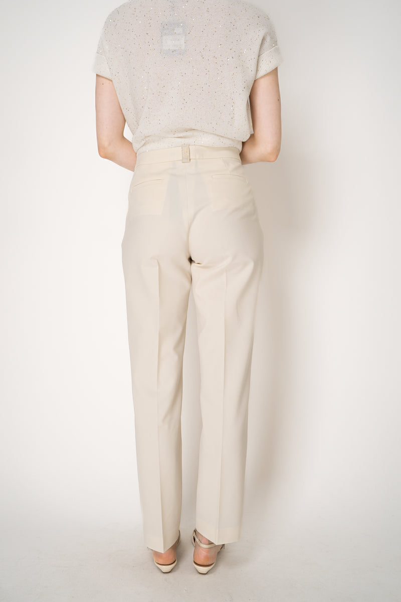Fabiana Filippi Viscose Blend Taped Trousers in Ivory Vancouver. Shop Online or in Store.