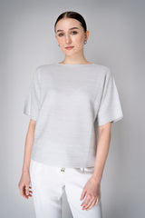 Fabiana Filippi Viscose Knit Top with Lurex in Silver Vancouver. Shop Online or in Store.