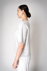 Fabiana Filippi Viscose Knit Top with Lurex in Silver Vancouver. Shop Online or in Store.