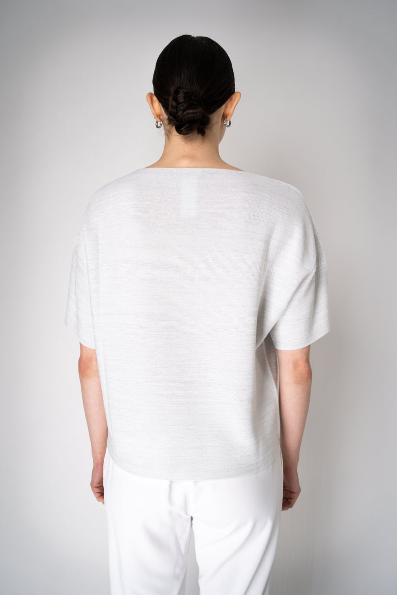 Fabiana Filippi Viscose Knit Top with Lurex in Silver Vancouver. Shop Online or in Store.