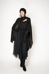 Fabiana Filippi Wool Blend Pleated Tulle Skirt in Black Vancouver. Shop Online or in Store.