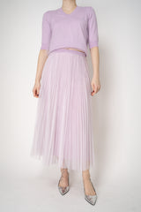 Fabiana Filippi Wool Blend Pleated Tulle Skirt in Lilla