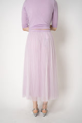 Fabiana Filippi Wool Blend Pleated Tulle Skirt in Lilla