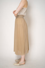 Fabiana Filippi Wool Blend Pleated Tulle Skirt in Nude Vancouver. Shop Online or in Store.