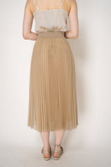 Fabiana Filippi Wool Blend Pleated Tulle Skirt in Nude Vancouver. Shop Online or in Store.