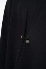 Fabiana Filippi Wool Cashmere Handkerchief Pullover with Pin Embellishment in Black Vancouver. Shop Online or in Store.