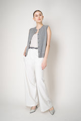 Fabiana Filippi Wool Cashmere Knit Crew Neck Vest in Grey Vancouver. Shop Online or in Store.
