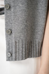 Fabiana Filippi Wool Cashmere Knit Crew Neck Vest in Grey Vancouver. Shop Online or in Store.