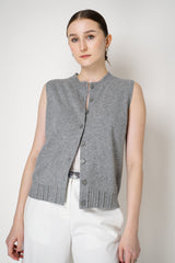 Fabiana Filippi Wool Cashmere Knit Crew Neck Vest in Grey Vancouver. Shop Online or in Store.