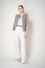 Fabiana Filippi Wool Cashmere Knit Crew Neck Vest in Grey Vancouver. Shop Online or in Store.