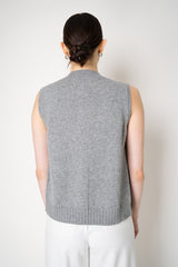Fabiana Filippi Wool Cashmere Knit Crew Neck Vest in Grey Vancouver. Shop Online or in Store.