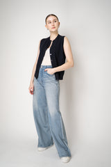 Fabiana Filippi Wool Cashmere Knit Crew Neck Vest in Navy Vancouver. Shop Online or in Store.