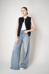 Fabiana Filippi Wool Cashmere Knit Crew Neck Vest in Navy Vancouver. Shop Online or in Store.