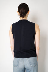 Fabiana Filippi Wool Cashmere Knit Crew Neck Vest in Navy Vancouver. Shop Online or in Store.
