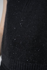 Fabiana Filippi Wool Cashmere Knit Hooded Vest in Grey Vancouver. Shop Online or in Store.