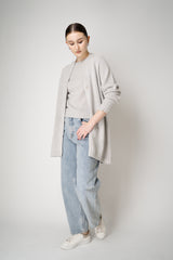 Fabiana Filippi Wool Cashmere Knit V-Neck Cardigan in Light Grey Vancouver. Shop Online or in Store.