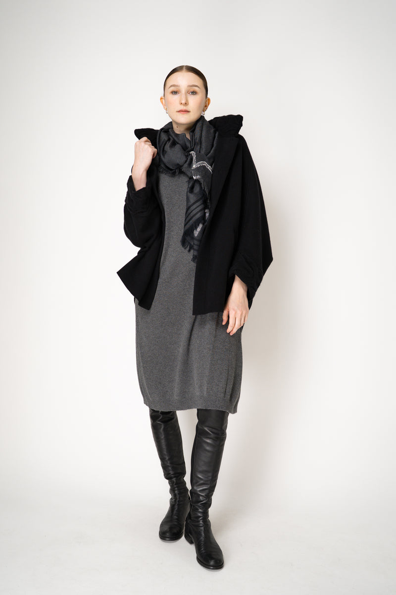Fabiana Filippi Wool Cashmere Long Sleeve Knit Dress in Grey Vancouver. Shop Online or in Store.