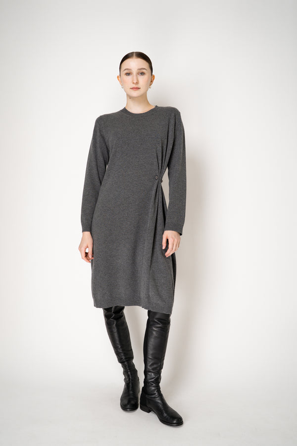 Fabiana Filippi Wool Cashmere Long Sleeve Knit Dress in Grey Vancouver. Shop Online or in Store.