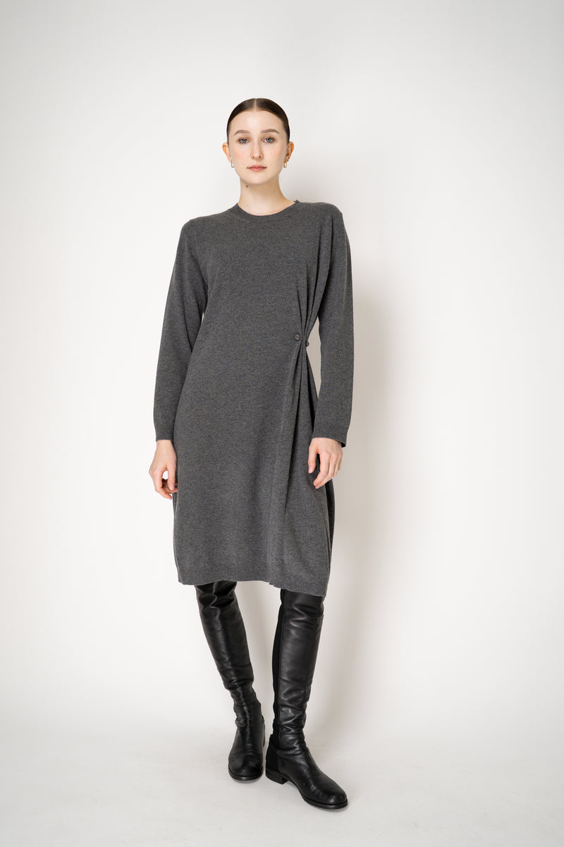 Fabiana Filippi Wool Cashmere Long Sleeve Knit Dress in Grey Vancouver. Shop Online or in Store.