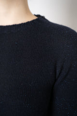 Fabiana Filippi Wool Cashmere Lurex Crew Neck Sweater in Navy Vancouver. Shop Online or in Store.