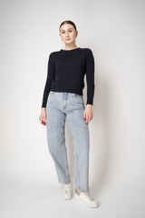 Fabiana Filippi Wool Cashmere Lurex Crew Neck Sweater in Navy Vancouver. Shop Online or in Store.
