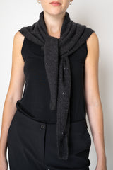 Fabiana Filippi Wool Cashmere Sequined Knit Poncho Shrug in Grey Vancouver. Shop Online or in Store. 