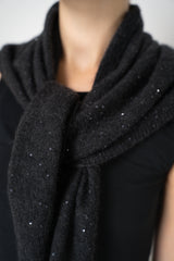 Fabiana Filippi Wool Cashmere Sequined Knit Poncho Shrug in Grey Vancouver. Shop Online or in Store. 