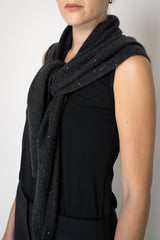 Fabiana Filippi Wool Cashmere Sequined Knit Poncho Shrug in Grey Vancouver. Shop Online or in Store. 