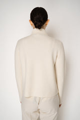Fabiana Filippi Wool Stockinette Stitch Knit Open Front Cardigan in Ivory Vancouver. Shop Online or in Store.