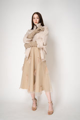 Fabiana Filippi Wool Viscose Knit Lurex Gloves in Gold Vancouver. Shop Online or in Store.