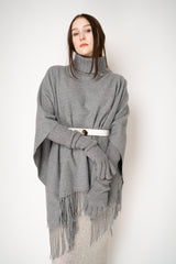 Fabiana Filippi Wool Viscose Knit Lurex Gloves in Grey Vancouver. Shop Online or in Store.
