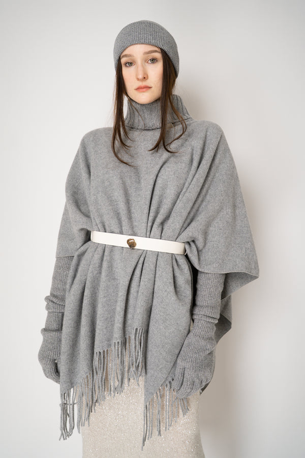Fabiana Filippi Wool Viscose Knit Lurex Toque in Grey Vancouver. Shop Online or in Store.
