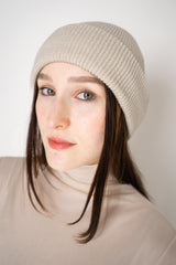 Fabiana Filippi Wool Viscose Knit Lurex Toque in Ivory Vancouver. Shop Online or in Store.