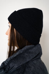 Fabiana Filippi Wool Viscose Knit Lurex Toque in Navy Vancouver. Shop Online or in Store.