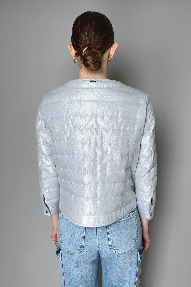 Herno Lurex Padded Jacket in Light Grey