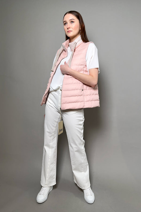 Herno Cashmere Silk & Knit Fabric Waistcoat Light Pink
