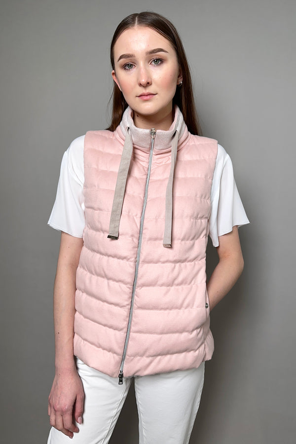 Herno Cashmere Silk & Knit Fabric Waistcoat Light Pink
